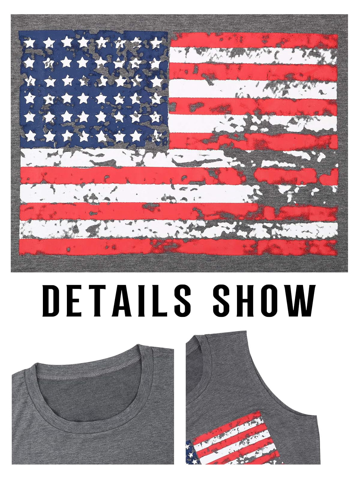 KimSoong Women American Flag Tank Tops USA Stars Stripes Graphic Independence Day Patriotic Shirt Summer Loose Vest Tees