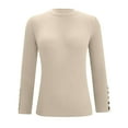 thumbnail image 5 of Amidoa Long Sleeve Womens Sweaters Lightweight Slim Beige Workout Casual Solid Sweaters Womens Cardigans L, 5 of 5