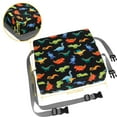 thumbnail image 5 of Dznils Toddler Booster Seat for Dining Table, with Safety Buckles, Non-Slip Bottom, Black Dinosaur, 5 of 11
