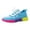 Blue, variant on Rokment Color Block Running Tennis Walking Shoes for Women Comfortable Knit Lace up Athletic Workout Fitness Jogging Platform Sneakers Blue Size 5.5