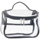 thumbnail image 1 of Bolsa de maquillaje y artículos de tocador duradera para viajes, organizador de cosméticos transparente resistente al agua de color negro, 1 of 7