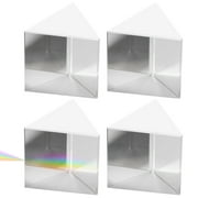 WORGEOUS 4-Pack Clear Triangular Prism Set for Kids Science Experiments, Transparent Optical Prisms for Learning