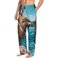 thumbnail image 6 of Sikiie Ice Blue Coastal Lion Mens Pajama Pants Sleep & Lounge Pants, PJ Bottoms With elastic waistb and Pockets XX-Large, 6 of 6