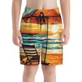 thumbnail image 2 of Cauagu Beach Umbrella Sunset Print Swim Trunks for Men,Youth Boys Swim Shorts Compression Liner Beach Shorts Boys' Swimming Shorts 7-20 Years Bathing Suit-Medium, 2 of 7