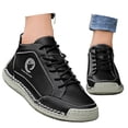 thumbnail image 5 of Women's Outdoor Casual Shoes,Fashion Vintage Hand-Stitching Leather Mid Top Non- Lace Up Travel Hiking Ankle Boots, 5 of 9