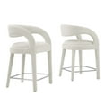 thumbnail image 2 of Modway Pinnacle Boucle Upholstered Counter Stool Set of Two in Ivory Silver, 2 of 10