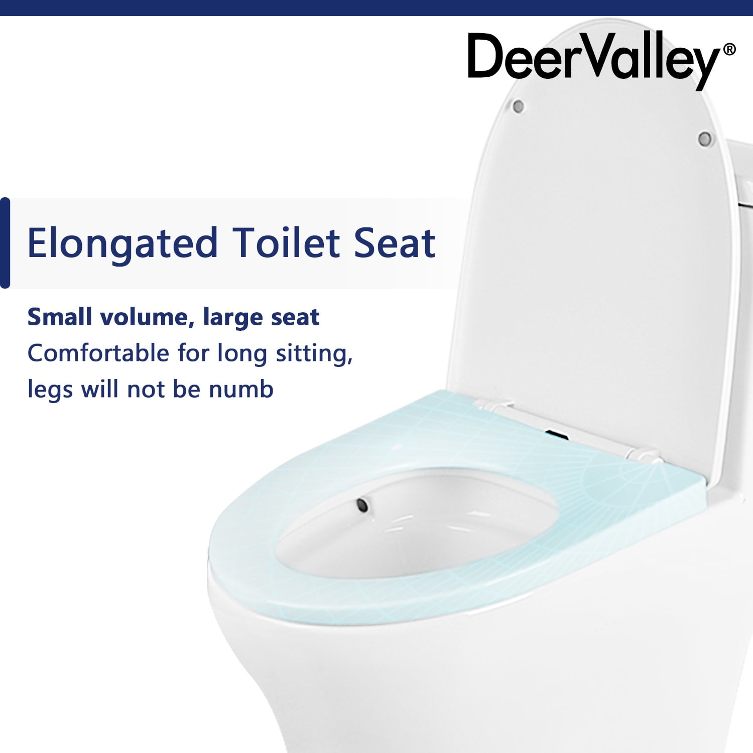 DV-1F0073 Ally Bathroom Toielt, One-Piece Toielt Dual-Flush Elongated Floor Mounted Toilet with White Glazed Surface(Seat Included)