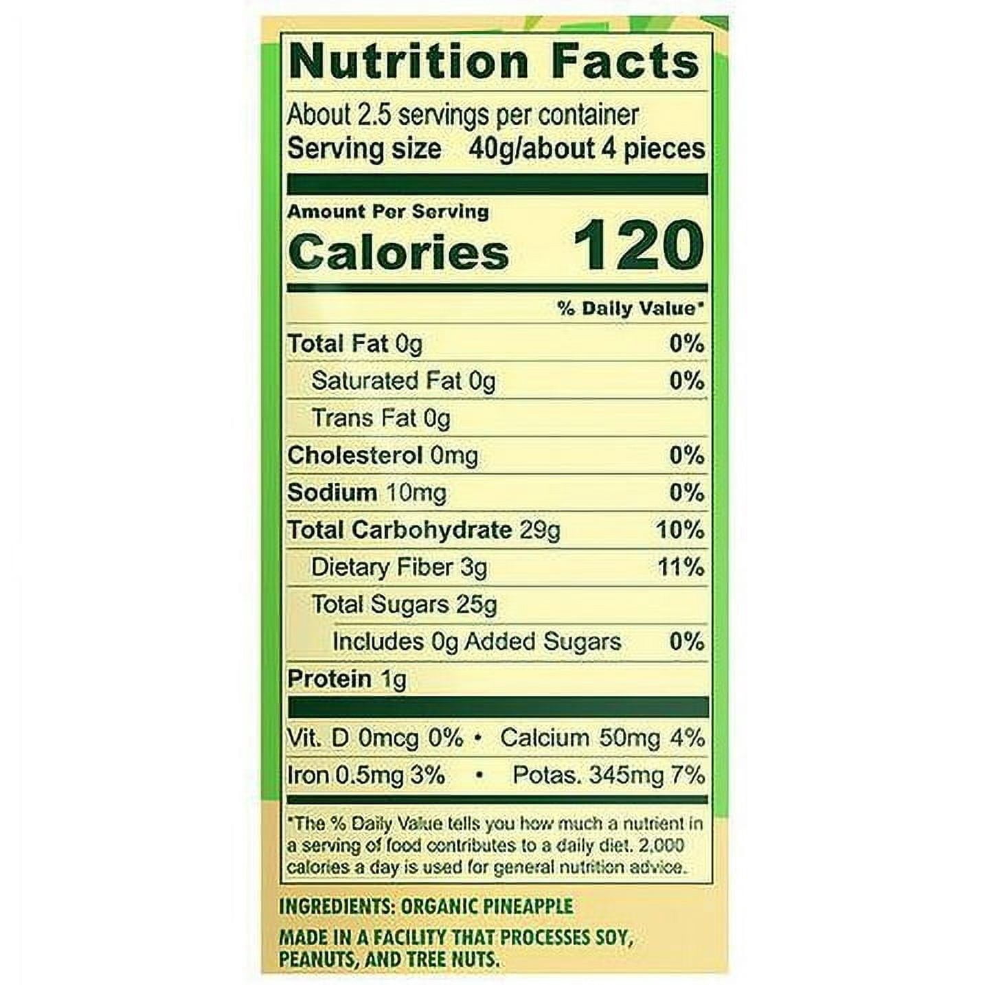 Solely Usda Organic Pineapple Rings Dried Fruit, Non-GMO, 3.5oz (3 Pack)