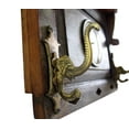 thumbnail image 2 of Wooden Wall Clock made from Old Wooden Window with Brass Hook, Pine Green, 2 of 2