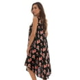 thumbnail image 2 of Riviera Sun Rayon Crepe Umbrella Dresses for Women 21993-8110-PRP-S (Black - Floral 1, Medium), 2 of 3