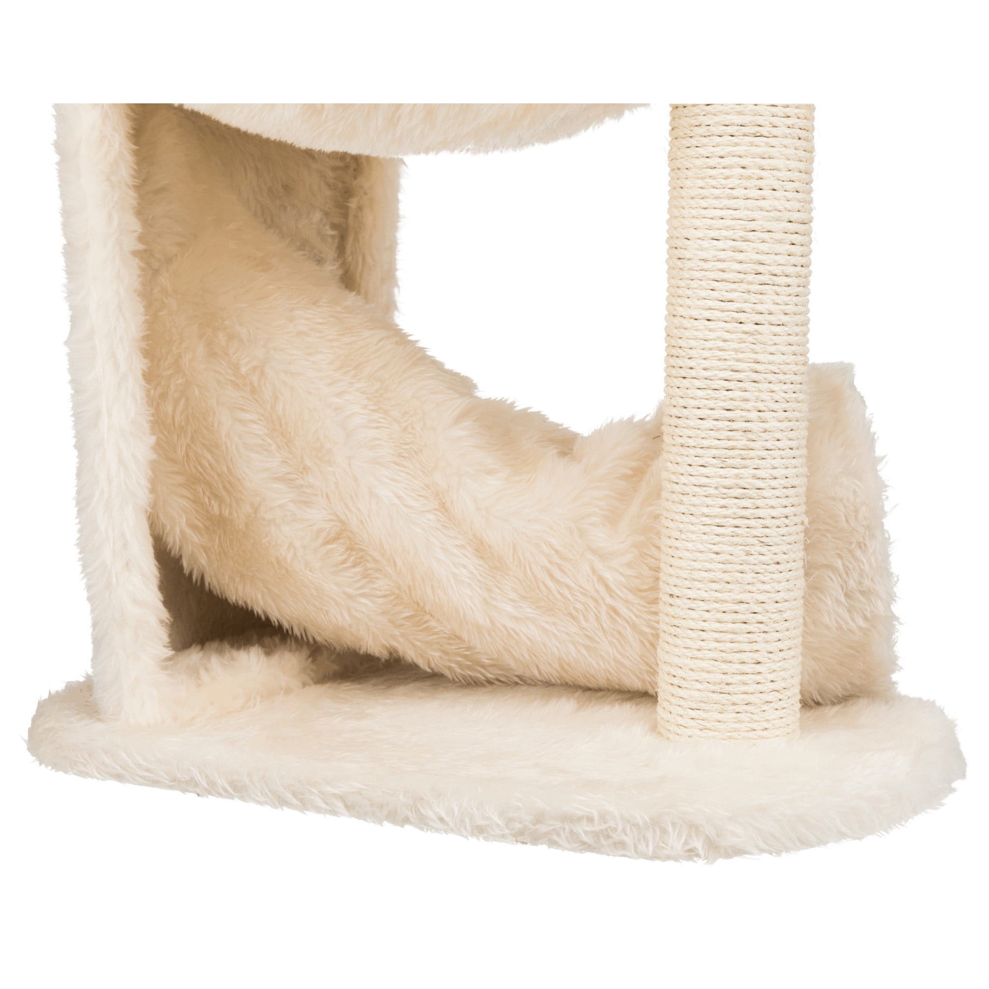 TRIXIE Baza Gandia Plush 26.8" Cat Tree with Sisal Scratching Post-Hammock & Tunnel, Cream