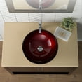 thumbnail image 5 of KRAUS Round Red Glass Vessel Bathroom Sink, 16 1/2 inch, 5 of 8