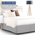 thumbnail image 4 of Luxury Pleated Full Bed Skirt with Split Corners – 16 Inch Tailored Drop Easy Fit - Pleated Dust Ruffle - 100% Microfiber Soft, Wrinkle-Free Box Pleated Bed Skirts - Light Gray., 4 of 4