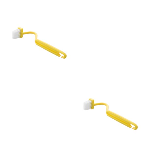 Monstrate Cepillo de baño flexible Cepillos de limpieza suaves para el hogar curvos de plástico Accesorios de suministro Herramienta de Amarillo 2Conjunto