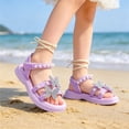 thumbnail image 2 of Little Girls Summer Glitter Gladiator Sandals Rhinestone Open Toe Strappy Dress Flats Sandals Wedding Party Shoes for Toddler Little Kid Big Kid, 2 of 7