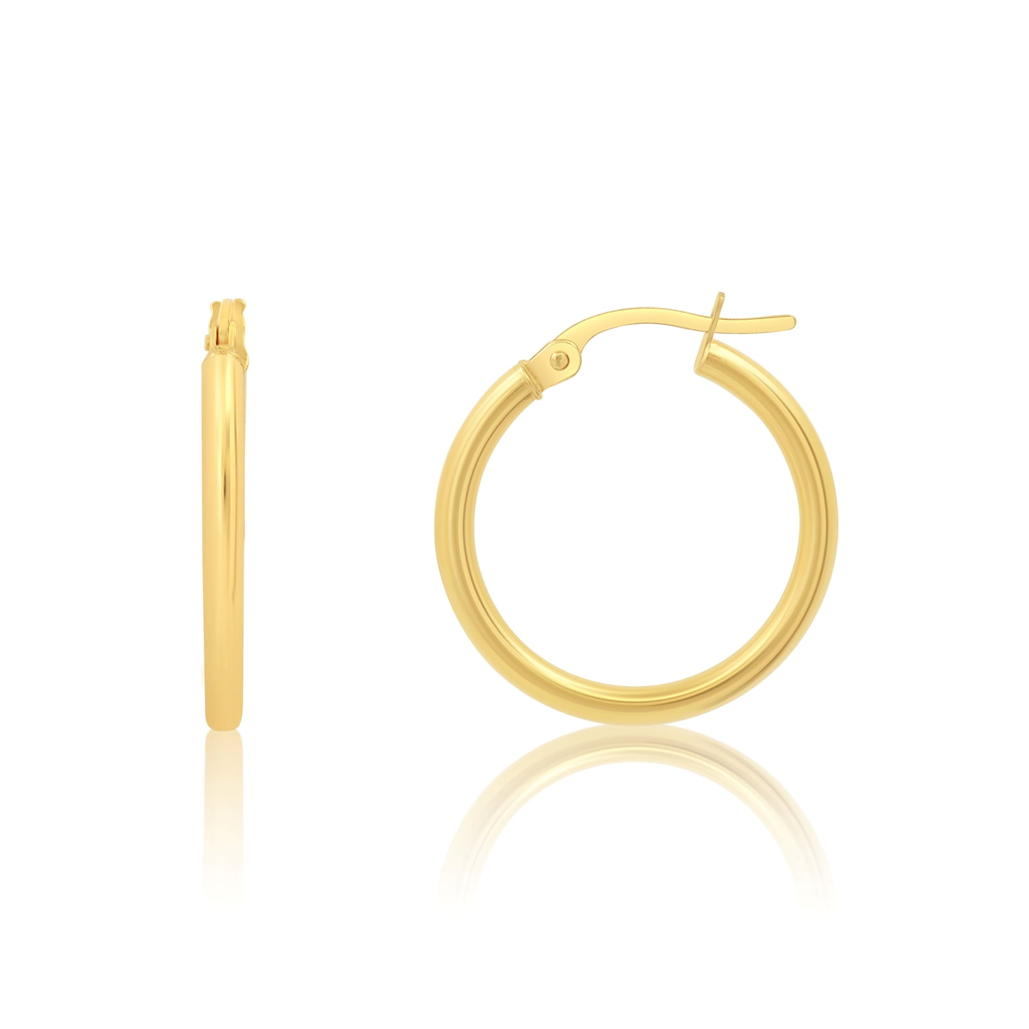 Solid 14k Gold Hoop Earrings for Women | 14k Yellow Gold Hoop Earrings ...