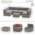 thumbnail image 3 of Sunmthink 7 Pcs Patio Furniture Sets with Coffee Table,Patio Conversation Sets,Grey, 3 of 7