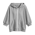 thumbnail image 4 of Guluxicc Women's Athletic Hooded Jackets with Pockets Drawstring Full Zip Long Sleeve WindBreaker Jackets for Outdoor Workout Wear Spring Summer Casual Outfits, 4 of 4