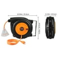 thumbnail image 4 of VEVOR Retractable Extension Cord Reel, 30 FT, Heavy Duty 16AWG/3C SJTOW Power Cord, with Lighted Triple Tap Outlet 10 Amp Circuit Breaker, for Ceiling or Wall Mount Garage and Shop, ETL Listed, 4 of 9