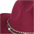 thumbnail image 3 of Ginsiom Western Cowboy Hat for Men Women Roll Up Felt Cowgirl Hat with Belt Buckle, 3 of 4