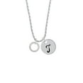 thumbnail image 2 of Delight Jewelry Silvertone Always and Forever Eternity Ring Silvertone Script Initial Disc - T - Charm Necklace, 20"+3", 2 of 4