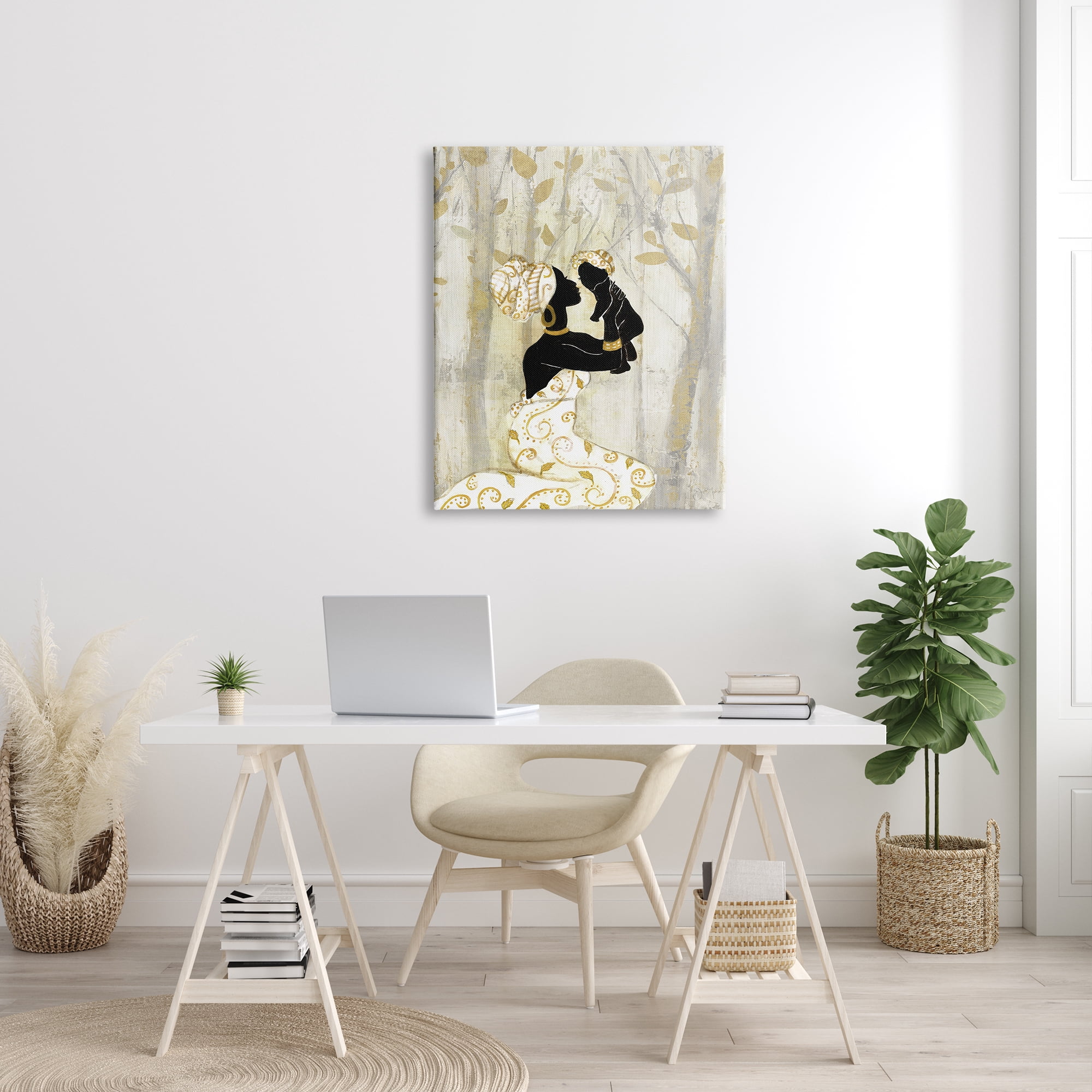 Stupell Indtries Woman Holding Baby Soft Neutral Tree Forest,30 x 40,Design by Tava Studios