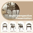 thumbnail image 5 of AFO Upholstered Dining Chairs Set of 6, Mid-Century Modern Fabric Kitchen Arm Chairs with Rubberwood Frame, Camel, 5 of 10