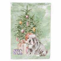Bulldog English Bulldog Puppy Style 2 Christmas Presents and Tree Flag Canvas House Size