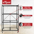 thumbnail image 4 of Open Box Origami R5 Foldable 4 Tier Rack w/ Wheels, Black, Certified, 4 of 10
