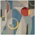 thumbnail image 5 of SAFAVIEH Rodeo Drive Clarissa Abstract Geometric Wool Area Rug, Blue/Multi, 8' x 8' Square, 5 of 5