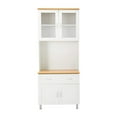 thumbnail image 2 of Hodedah HIK92 Kitchen China Cabinet with Transparent Doors, White, 2 of 8