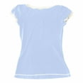 thumbnail image 4 of Adeawade Womens Tshirt Short Sleeve Crewneck Tops Solid Color Basic Tee Clothing L Light Blue, 4 of 4