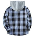 thumbnail image 3 of YAYUBA Mens Plaid Flannel Hoodie Shirt Casual Button Down Jacket Shirts Stylish Long Sleeve Shirts with Pocket, 3 of 8