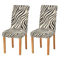Yayeee 2 Pack Dining Chair Covers Stretch Parson Chairs Slipcovers Seat Protector, Black Lines