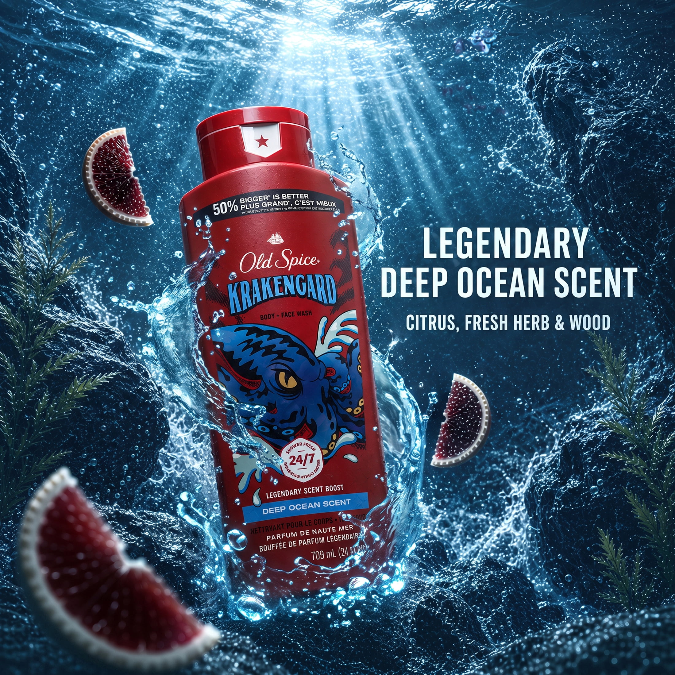 (3 pack) Old Spice Body Wash for Men, Krakengard, 24 fl oz
