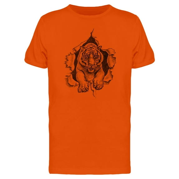 Tiger Ripped Paper Sketch Tee Men's -Image by Shutterstock