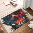thumbnail image 4 of Rateoe Abstract Colorful Skull Art Pattern Flannel Door Mat Indoor Outdoor Entrance, Waterproof All-Weather Doormat,Fade Resistant, Low Profile Entryway Mat 16x24in, 4 of 7