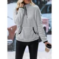 thumbnail image 7 of Cuteduck Women's plush sweatshirt long sleeve half zip pullover Top Winter Fleece hoodie S-2XL, 7 of 7