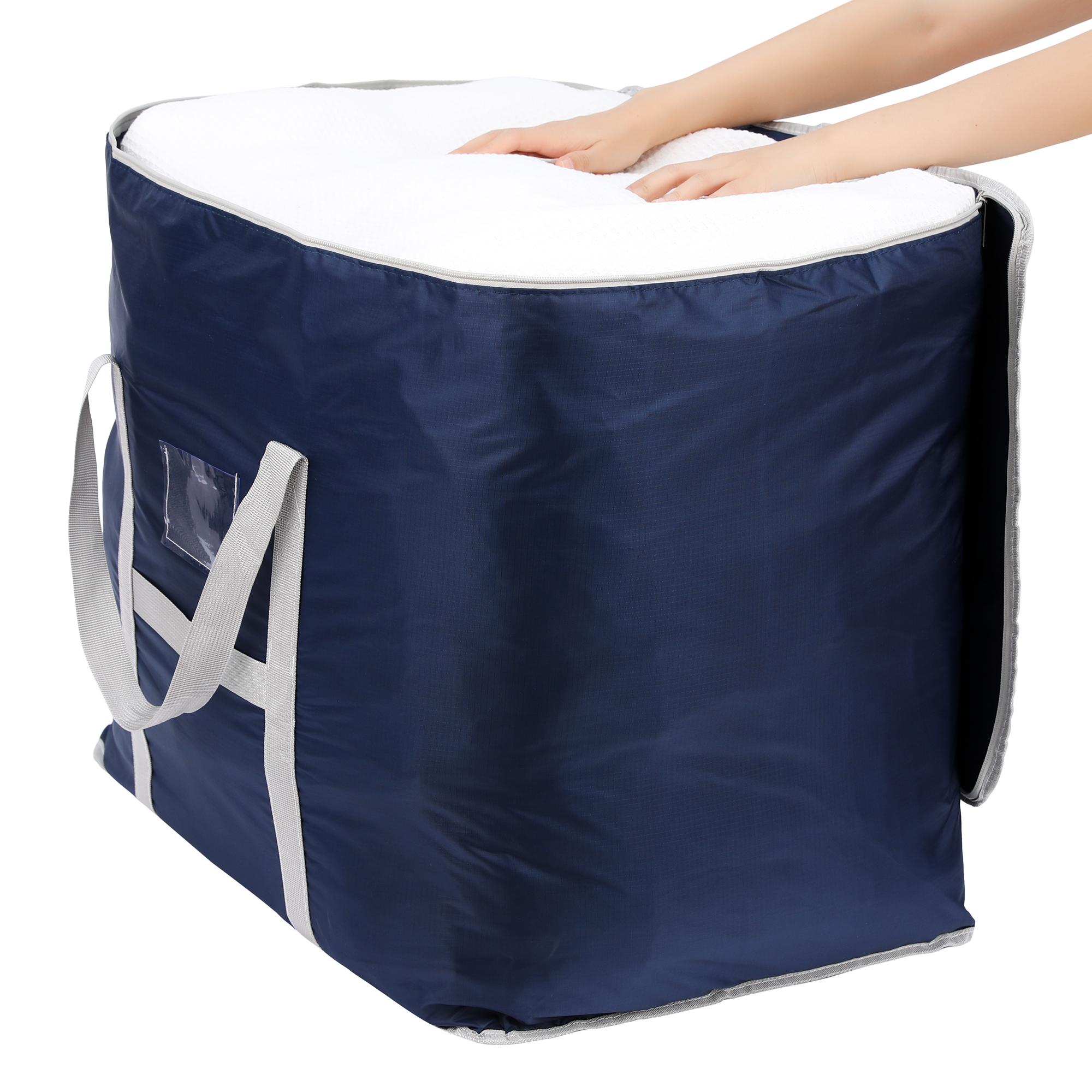 Unique Bargains 1 Pack Clothes Storage Bags Moving Bags Blue 67*24*22in