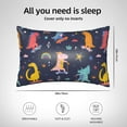 thumbnail image 6 of Bingfone Cartoon Dinosaur Scooter Sport Blue Print Satin Pillowcase for Hair - Standard Size with Zipper Silky & Soft Pillow Covers,20x30 inches, 6 of 8