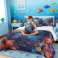thumbnail image 3 of Manfei Colorful Sea Turtle Bedding Comforter Set for Kids Boys and Girls, Ocean Marine Life Print Full Bedding Set, Reversible 7-Piece, 3 of 6