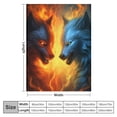 thumbnail image 4 of Nawypu  Wolf Gifts Blanket, Fire and Ice Wolf Blanket, Cool Wolf Gifts, Wolf Gifts for Men Boy Wolf Lovers, Wolf Birthday Gifts, Wolf, Plush Novelty Wolf Stuff, Blue Red Fire,, 4 of 6