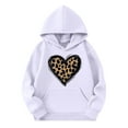 thumbnail image 2 of Bnwani White Pullover Sweatshirts for Girls Crew Neck Long Sleeve Casual Heart Print Pocket Size 8-9 Years, 2 of 4