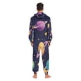 thumbnail image 6 of Universe Planets Stars Adult Onesie Pajamas Slim Fit Christmas One Piece Suit Pjs for Women and Men Hooded Zipper, 6 of 7