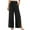 Black, variant on uublik Light Weight Pants for Women Beige Side Split High Waisted Palazzo Beach Pants Summer Boho Flowy Trousers