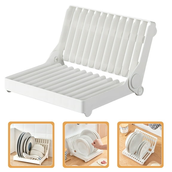 AURARMLET Kitchen Multifunctional Storage Rack Dish Drying White PP 1Pack