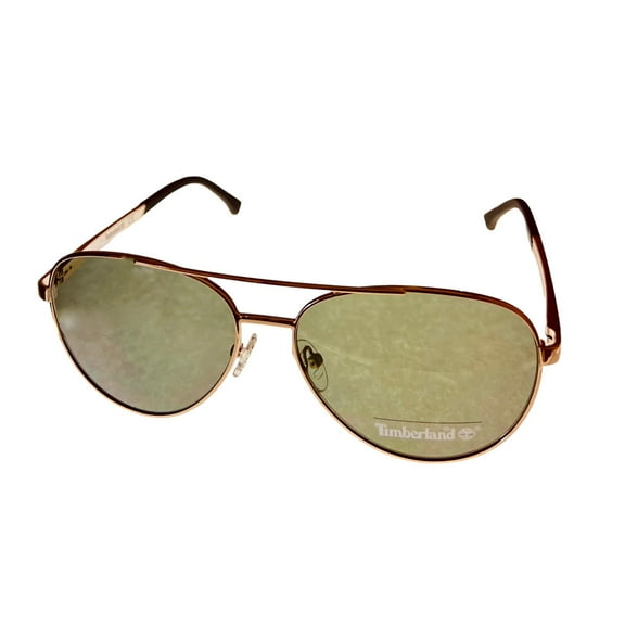 Timberland GOLD Men's Metal Aviator Solid Green Lens Sunglass
