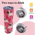 thumbnail image 3 of Pug Gifts - Dog Lovers Gifts for Women - Gifts for Dog Mom - Pug Insulated Tumbler - With Straw and Lid 20 OZ, 3 of 6