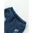thumbnail image 4 of Wassery Toddler Baby Boy Girl Denim Shorts 1 2 3 4 5 Years Kids Stretch Ripped Raw Hem Jean Shorts Summer Shorts Casual Streetwear, 4 of 8