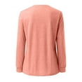 thumbnail image 5 of Women's T Shirts Autumn Winter Crew Neck Pocket Split Long Sleeve Casual Loose Top T Shirt For Woman Tops For Women, 5 of 6